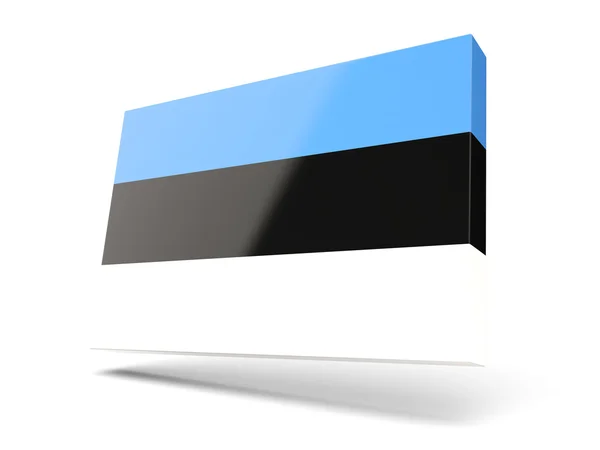 Icono cuadrado con bandera de estonia — Foto de Stock