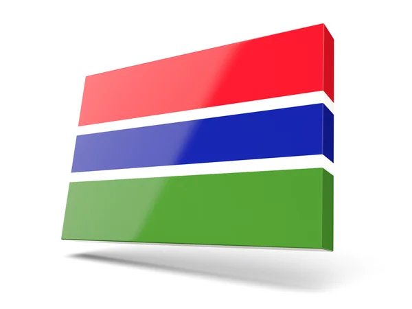 Square icon with flag of gambia — Stock Photo, Image