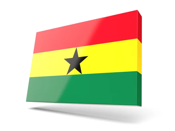 Ícone quadrado com bandeira de ghana — Fotografia de Stock