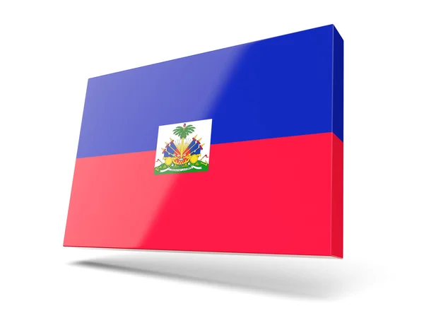 Τετράγωνο εικονίδιο με τη σημαία της Αϊτής — Φωτογραφία Αρχείου