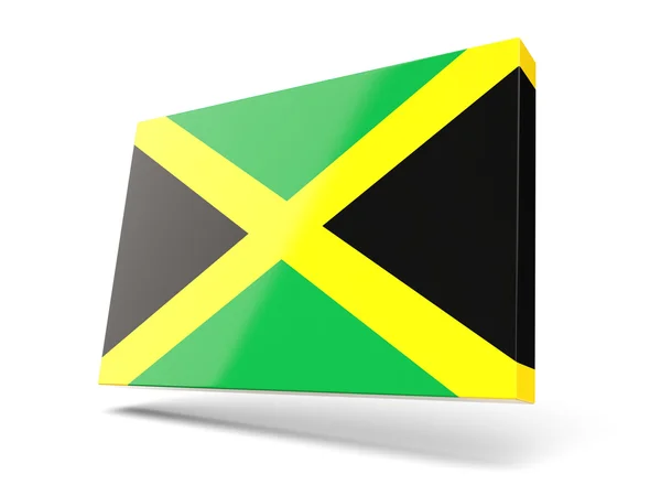 Vierkante pictogram met de vlag van jamaica — Stockfoto