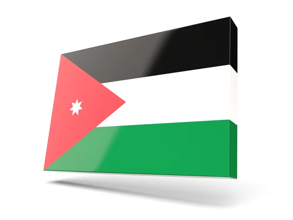 Icono cuadrado con bandera de Jordania — Foto de Stock