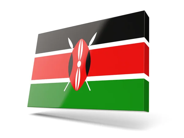 Ícone quadrado com bandeira de kenya — Fotografia de Stock