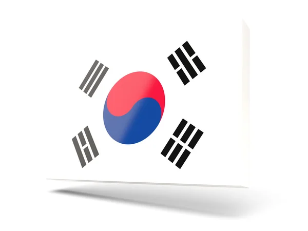 Čtvercová ikona s příznakem korea_south — Stock fotografie
