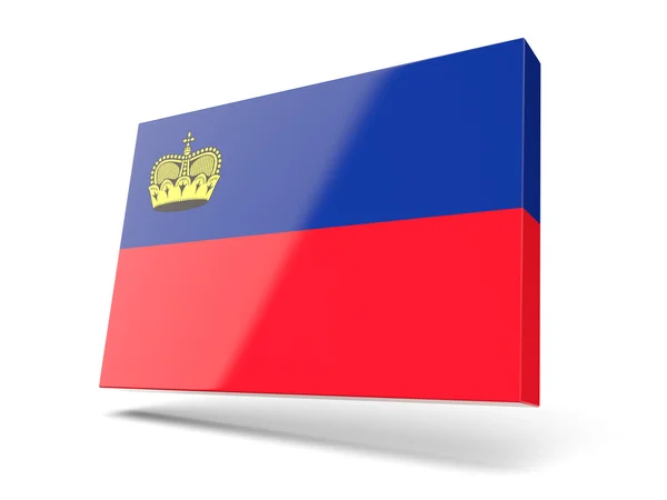 Vierkante pictogram met de vlag van liechtenstein — Stockfoto