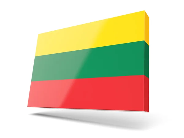 Ícone quadrado com bandeira de lithuania — Fotografia de Stock