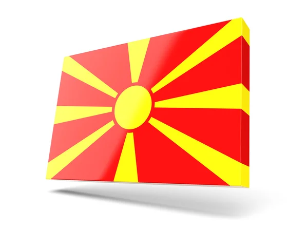 Icono cuadrado con bandera de macedonia — Foto de Stock
