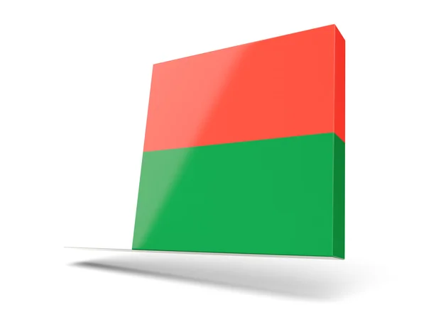 Square icon with flag of madagascar — Stock Photo, Image