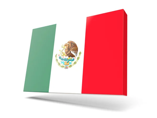 Ícone quadrado com bandeira do México — Fotografia de Stock