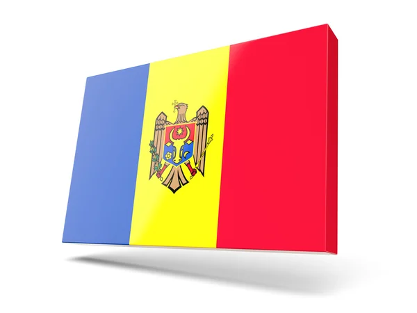 Vierkante pictogram met de vlag van Moldavië — Stockfoto