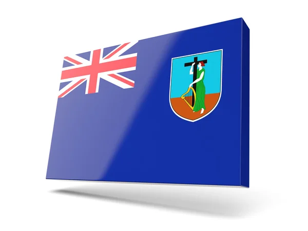 Fyrkantig ikon med flagga montserrat — Stockfoto