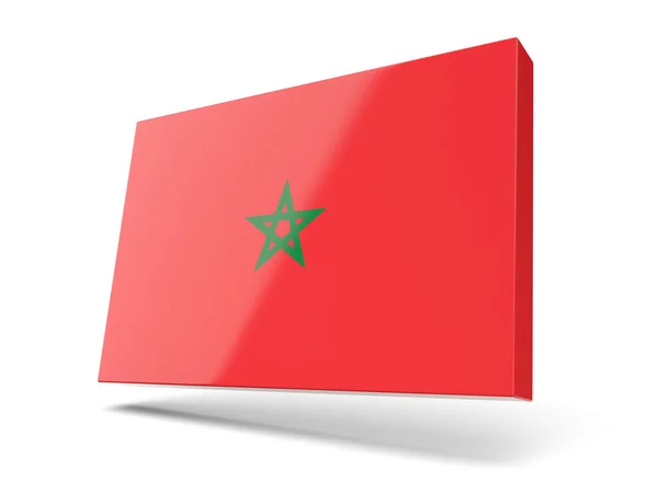 Ícone quadrado com bandeira de morocco — Fotografia de Stock