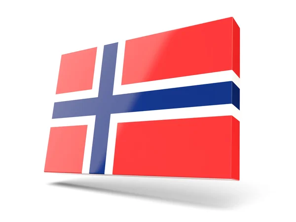 Ícone quadrado com bandeira de norway — Fotografia de Stock