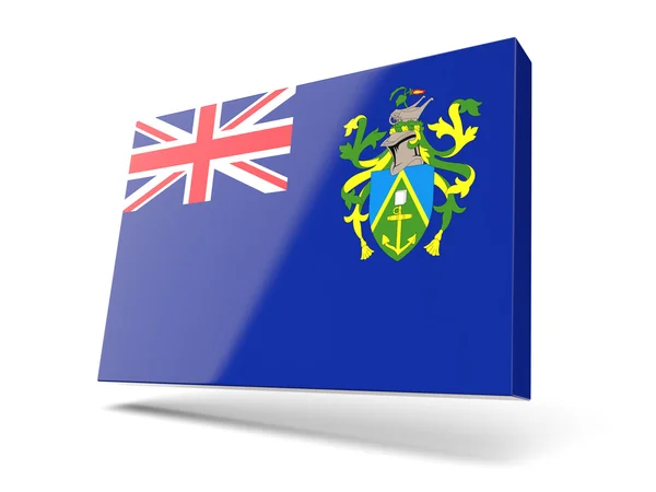 Icône carrée avec drapeau de pitcairn _ islands — Photo