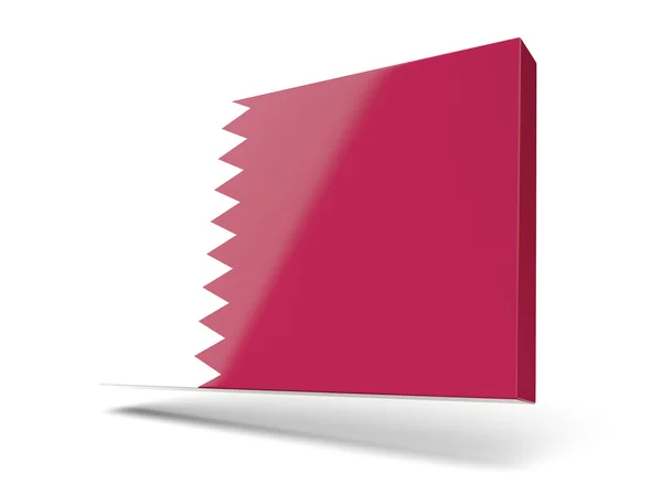 Ikon persegi dengan bendera qatar — Stok Foto