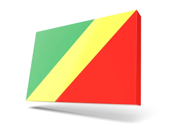 Quadratisches Symbol mit der Flagge der Republik _ des _ Kongo — Stockfoto