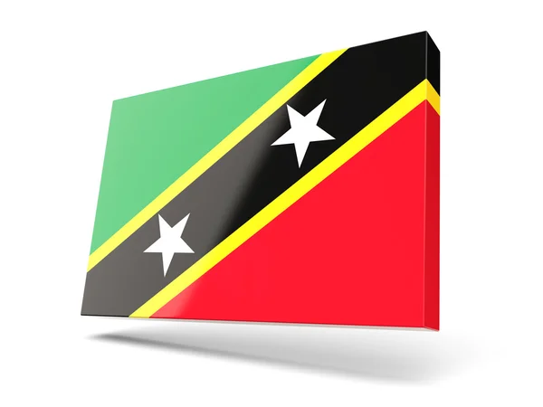 Quadratisches Symbol mit Flagge von saint _ kitts _ and _ nevis — Stockfoto