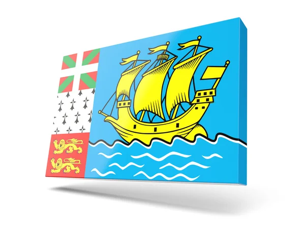 Vierkante pictogram met de vlag van saint_pierre_and_miquelon — Stockfoto