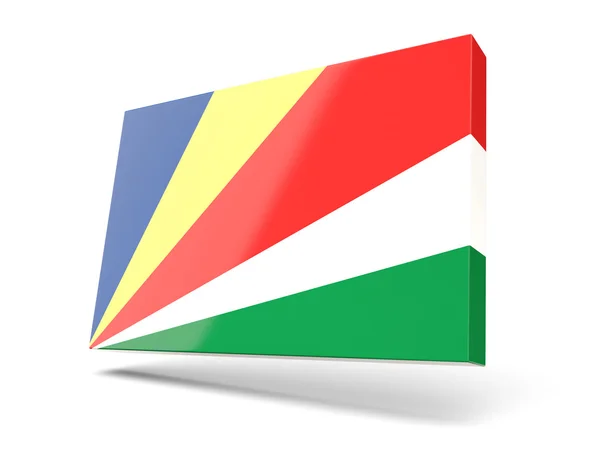 Square icon with flag of seychelles — Stock Photo, Image