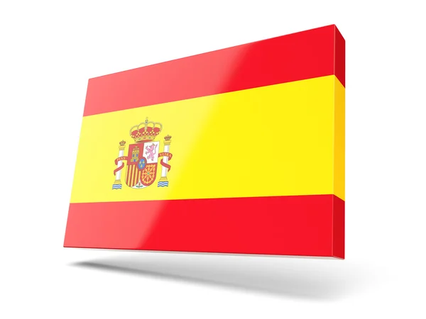 İspanya bayrağı ile kare simgesi — Stok fotoğraf