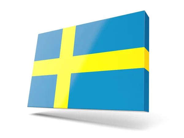 Square icon with flag of sweden — Stock Photo, Image