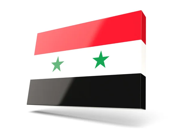 Icono cuadrado con bandera de Siria — Foto de Stock