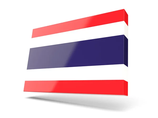 Ícone quadrado com bandeira de Tailândia — Fotografia de Stock