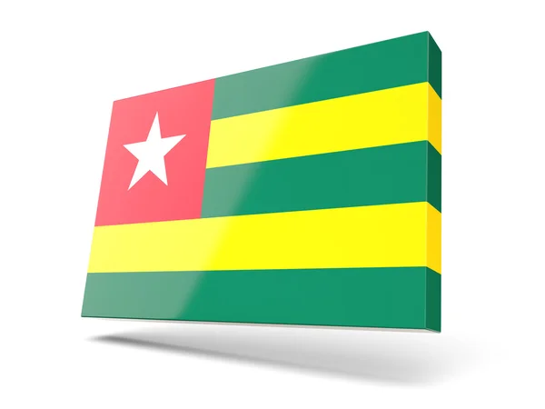 Togo bayrağı ile kare simgesi — Stok fotoğraf