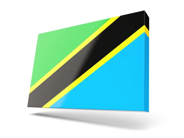 Square icon with flag of tanzania — Stock Photo, Image