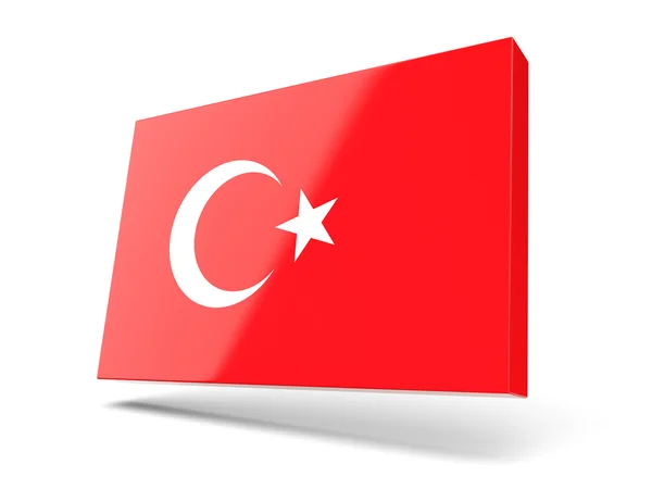 Quadratische Ikone mit türkischer Flagge — Stockfoto