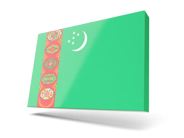 Ikona kwadratu z Flaga Turkmenistanu — Zdjęcie stockowe
