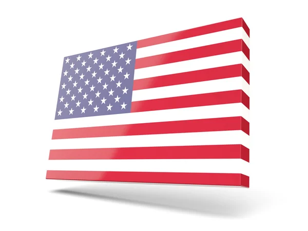 Fyrkantig ikon med flagga united_states_of_america — Stockfoto