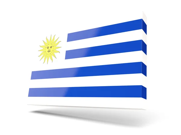 Quadratische Ikone mit uruguayischer Flagge — Stockfoto