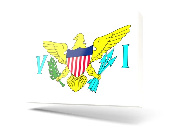 Ícone quadrado com bandeira de virgin _ islands _ us — Fotografia de Stock
