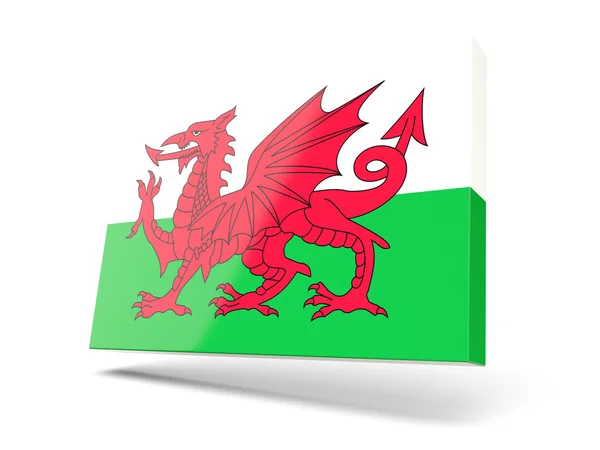 Иконка квадрата с флагом Уэльса — стоковое фото