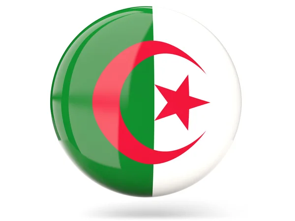 Icône ronde avec drapeau d'algérie — Photo