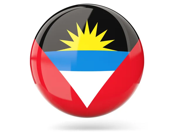 Icono redondo con bandera de antigua y barbuda — Foto de Stock