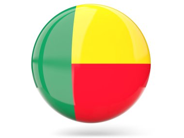 Benin bayrağı ile yuvarlak simge