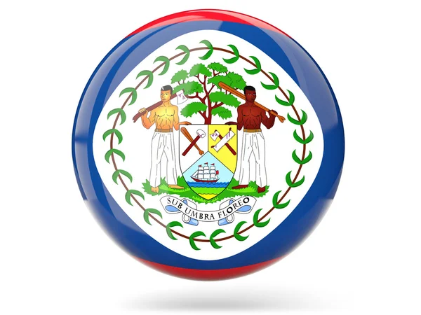 Icône ronde avec drapeau du Belize — Photo