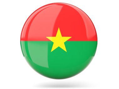 Burkina faso bayrağı ile yuvarlak simge