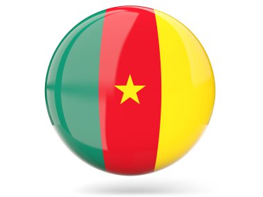Kamerun bayrağı ile yuvarlak simge
