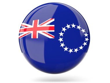 Cook Adaları bayrağı ile yuvarlak simge