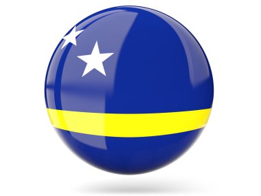 Curacao bayrağı ile yuvarlak simge