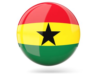 Gana bayrağı ile yuvarlak simge