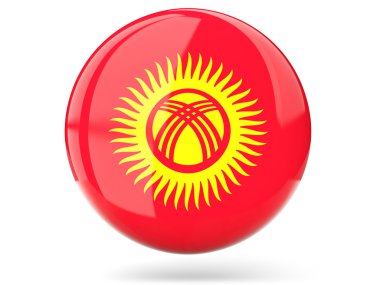 Kırgızistan bayrağı ile yuvarlak simge