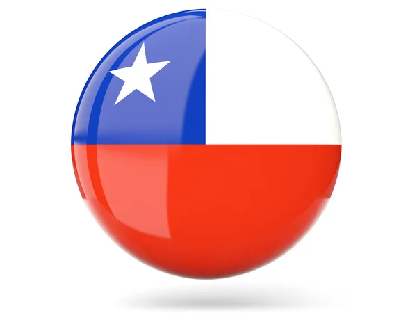 チリの国旗と丸いアイコン — ストック写真