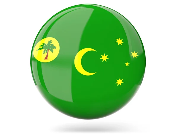 ココス諸島の旗が付いた円形アイコン — ストック写真