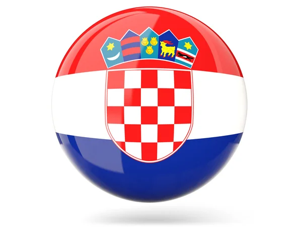 Okrągła ikona z Flaga Chorwacji — Stockfoto