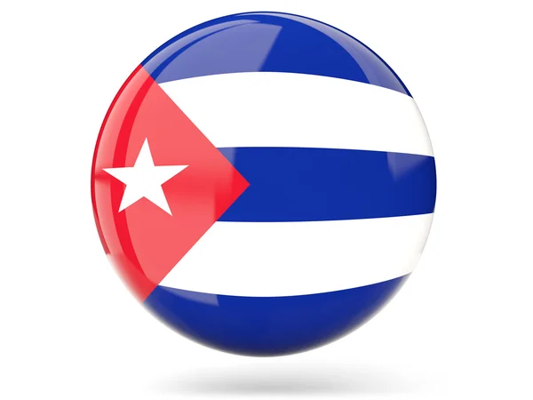 Ronde pictogram met de vlag van cuba — Stockfoto