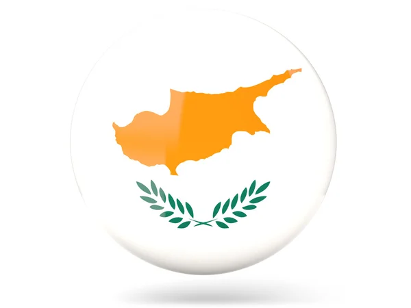 Ícone redondo com bandeira de cyprus — Fotografia de Stock